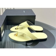 Saint Laurent Kouros leather thong sandals YELLOW 2024
