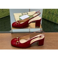Gucci Women's Horsebit slingback IN Burgundy PATENT LEATHER 794324 2024