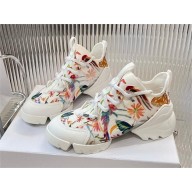 Dior D-Connect Sneaker in Technical Fabric Printed with White Multicolor Toile de Jouy Fantastica Motif 2024