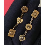 Dior Asymmetric Earrings Aged Gold 2018