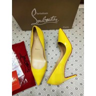 Christian Louboutin Yellow So Kate Patent Leather  Red Sole Pumps