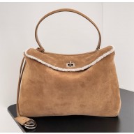 BALENCIAGA Apricot suede leather Rodeo medium Handbag 2024