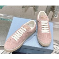 Prada women'/men's Lane suede leather sneakers in pink 2024