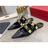 Valentino Garavani Roman Stud point-toe mules black 2023