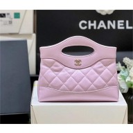 Chanel 31 NANO Shopping Bag in WAX LAMBSKIN AP3656 PINK 2024(ORIGINAL QUALITY)