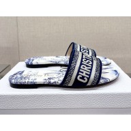 dior Blue Multicolor Cotton with Rêve d'Infini Embroidery dway Slide 2023