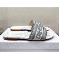 dior White and Gray Cotton with Rêve d'Infini Embroidery dway Slide 2023