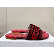 dior Black and Red Cotton with Dior Bandana Embroidery dway Slide 2023