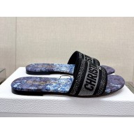 dior Blue Multicolor Cotton with Dior Jardin Magique Embroidery dway Slide 2023