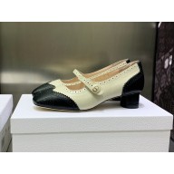 Dior Black and White Perforated Calfskin Spectadior Ballet Pump 2023