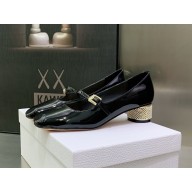 Dior Black Patent Calfskin and White Resin Pearls D-Shine Ballet Pump 2023
