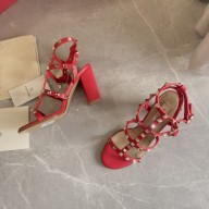 Valentino cage Rockstud calfskin Sandals RED 9cm 2023