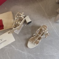 Valentino cage Rockstud calfskin Sandals WHITE 6.5cm 2023
