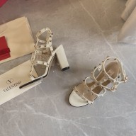Valentino cage Rockstud calfskin Sandals WHITE 9cm 2023