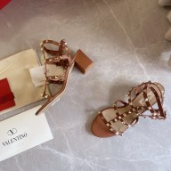 Valentino cage Rockstud calfskin Sandals caramel 6.5cm 2023