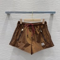 MIU MIU BROWN Technical fabric shorts 2025