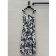 DIOR white/blue Dioriviera Mid-Length Flared Dress 2025