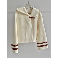 hermes cashmere duffle coat jacket white 2024