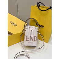 Fendi white leather mini Mon Treso bag 2023