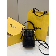 Fendi black leather mini Mon Treso bag 2023