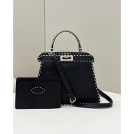 Fendi Peekaboo Iseeu Medium Bag in Grainy Calfskin Leather 80013L black 2022 