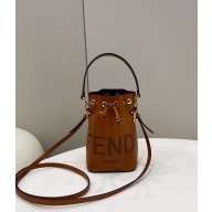 Fendi brown leather mini Mon Treso bag 2023