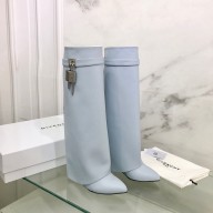 Givenchy Heel 9.5cm Shark Lock Pant Boots in Leather blue