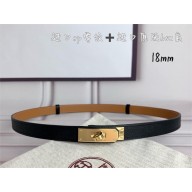 HERMES Kelly 18 belt  in Epsom calfskin BLACK/GOLD 2025