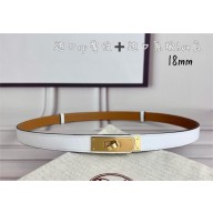 HERMES Kelly 18 belt  in Epsom calfskin white/gold 2025