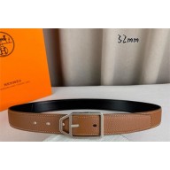 HERMES Jockey belt buckle & Reversible leather strap 38 mm brown/black/silver 2025