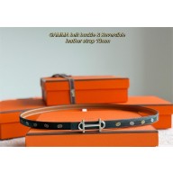 HERMES 13MM reversible gamma belt in calfskin black/silver 2025