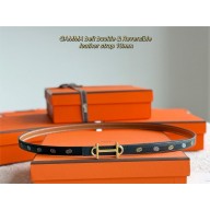 HERMES 13MM reversible gamma belt in calfskin black/pink gold 2025