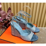 Hermes Gigi 50 sandals with crystal blue 2024