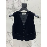 SAINT LAURENT black velvet vest 02 2023 