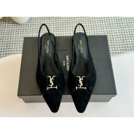 Saint Laurent BABYLONE slingback flats in satin crepe 2024