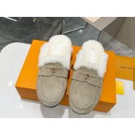 Louis Vuitton Soho Open Back mules suede leather beige 2024