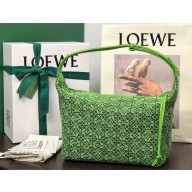 Loewe Cubi bag in Anagram jacquard and calfskin green 2023