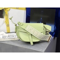 Loewe Mini Gate Dual Bag light pale green in Soft Calfskin and Jacquard 2023