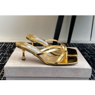 Jimmy Choo Etana 50 metallic leather mules GOLD 2024