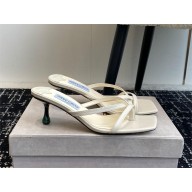 Jimmy Choo Etana 50 metallic leather mules WHITE 2024