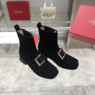 ROGER VIVIER Preppy Viv' suede leather Chelsea boots black