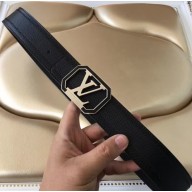 Louis Vuitton LV 38MM Black with Silver Buckle 