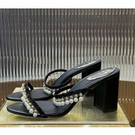 RENÉ CAOVILLA  Chandelier Oro Slider Sandal black heel 7.5cm 2025