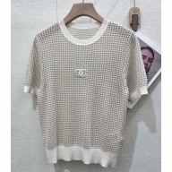 CHANEL knit T-SHIRT white 2025