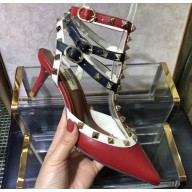 Valentino Heel 6.5cm Rockstud Multicolored Ankle Strap Pumps 2019