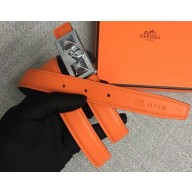 Hermes Width 2.5cm Collier De Chien Buckle Belt Orange/Silver
