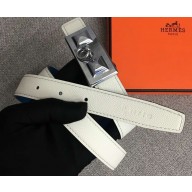Hermes Width 2.5cm Collier De Chien Buckle Belt White/Silver