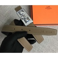 Hermes Width 2.5cm Collier De Chien Buckle Belt Etoupe/Silver