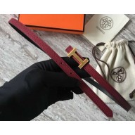 Hermes Width 1.3cm Reversible Leather Constance H Buckle Belt Date Red/Gold