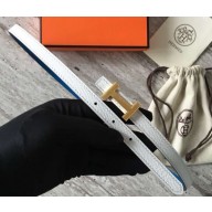 Hermes Width 1.3cm Reversible Leather Constance H Buckle Belt White/Gold